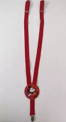 Mickey Mouse Disney Suspenders Youth Size Vintage Red Adjustable Clip On • $7.99