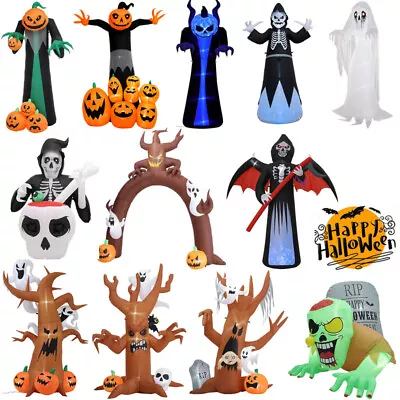 5FT-10FT Inflatable Halloween Ghost/Arch Blow-Up Outdoor Display W/ LED Lights • £34.95