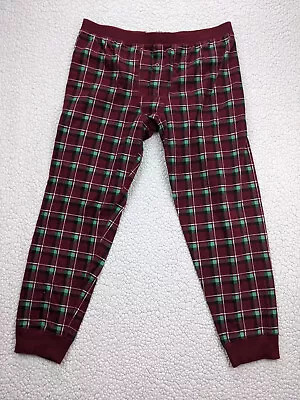 Goodfellow Mens L X28 Flannel Sleep Lounge Pajama Pants Red Green White Plaid • $9.94