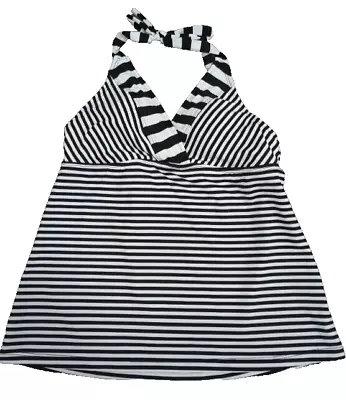 Mossimo Women's Small Black/White Striped Tankini Swim Top NWT • $7.99