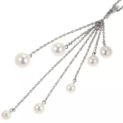 Mikimoto K18WG Akoya Pearl Diamond Pendant Necklace Diameter Approximately 4.8-7 • $1270.40