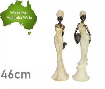 1pc 46cm Gold African Lady Holding Jug Garden Ornament Statue Sculpture Figurine • $61.99