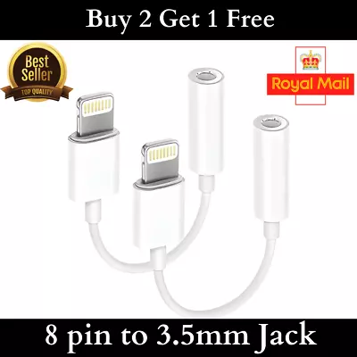 Adapter For IPhone To 3.5mm- Jack Connector Cable Headphone Aux All IOS Devices • £2.20