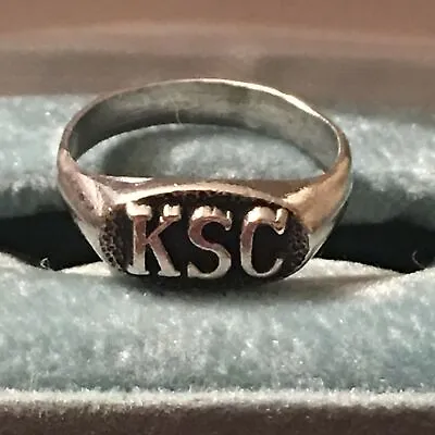 Sterling Silver KSG Monogram Ring Initials US Mid Century MOD Size 5 • $48