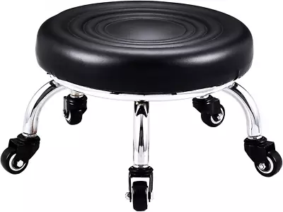 HOINCO Roller Seat Short Stools Nail Salon Pedicure Stool Round Corrugated Uph • $66.42