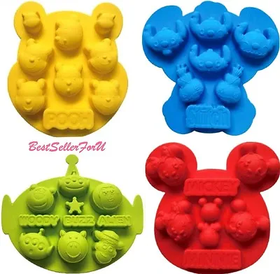 Disney Silicone Ice Cube Tray Bakeware Chocolate Muffin Cake Fondant Mold Sheet • $18.49