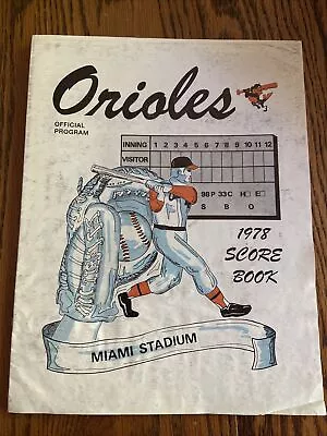 1978 Baltimore Orioles Spring Training Miami Scorebook • $12