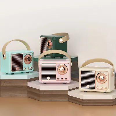 Retro Wireless Speaker Strong Bass Bluetooth Radio Old Fashioned Classic Style • $31.57