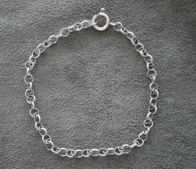 Unusual Coil Link Chain Vintage 800 Silver Travel Charm  Bracelet 7.5   2.5g • $14.50