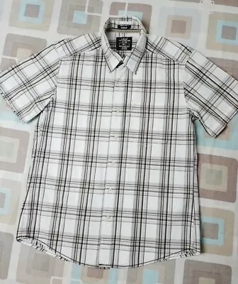 £1.50 • Buy Mens H&M LOGG Beige Check Short Sleeve Cotton Shirt - Size S (38  Chest)