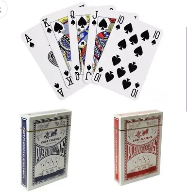 £2.99 • Buy Poker Playing Cards Traditional Plastic Coated Deck Professional Game Red/Blue