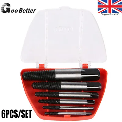 6Pc Broken Screw Extractor Remover Set Easy Out Damaged Stripped Drill Bits Bolt • £5.52