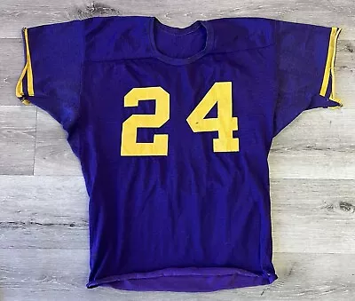 Vintage Game Used Football Jersey Durene Worn #24 NCAA NFL 50s Purple VTG 50s • $150