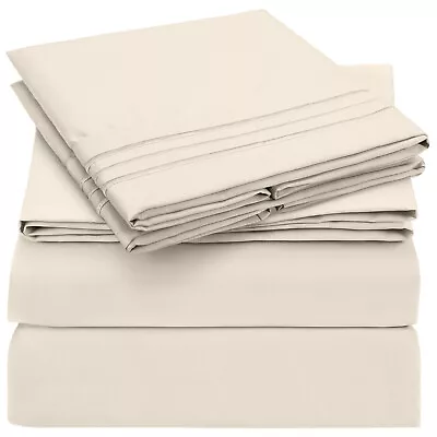 Mellanni 4-Piece Bed Sheet Set- Deep Pocket Wrinkle Stain Resistant Microfiber • $34.97