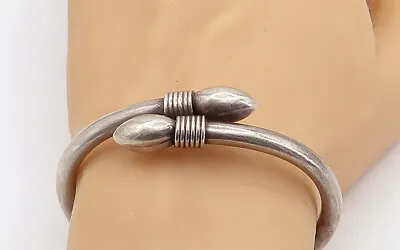 MEXICO 925 Sterling Silver - Vintage Pointed Bypass Bangle Bracelet - BT2925 • $99.95