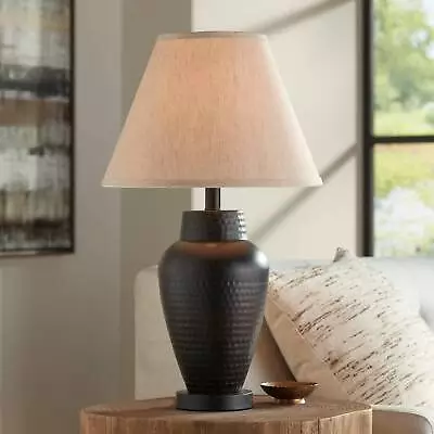 Auburn Rustic Table Lamp 25  High Hammered Bronze Metal For Bedroom Living Room • $79.95