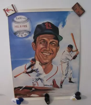 Stan Musial Poster St. Louis Cardinals Hall Of Fame MVP Hits Artist Simon 24x18 • $6