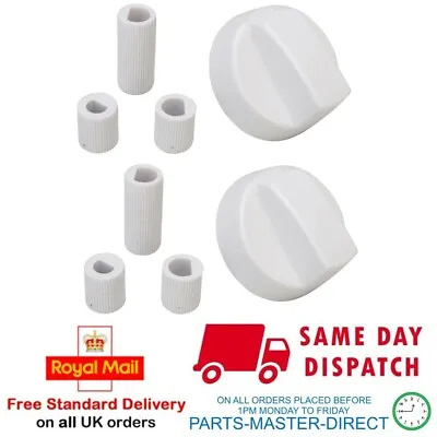 FITS SAMSUNG ELECTROLUX NEFF SMEG WHITE COOKER OVEN CONTROL KNOB & ADAPTORS X 2 • $28.89