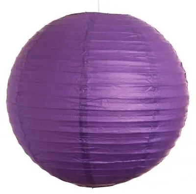 1x12  Purple Round Paper Lantern Halloween Party Decorations With Wire Supporter • £5.99