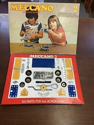 Vintage Meccano Set 2 From 1976 100% Complete In Original Box With Manuals (G) • £45.50
