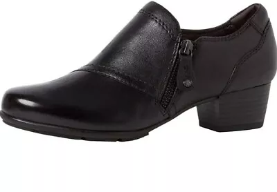 Jana Women's Sustainable 100% Comfort Leather Shoes Loafers Black  UK 6 WIDE 39 • £29.99