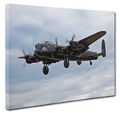 Lancaster Bomber Canvas Print Wall Art WW2 CANVAS PICTURE PRINT Large & Small • £12.75