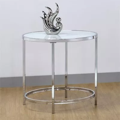 Steve Silver Rayne Faux Marble Glass Top Round End Table • $99