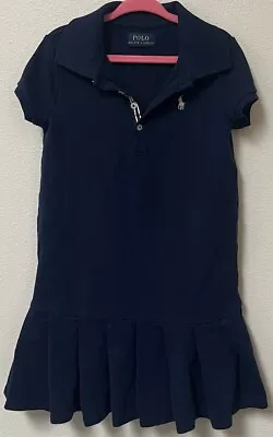 Polo Ralph Lauren Girls Size 5 Tennis Dress Navy Blue With Pink • $13.97