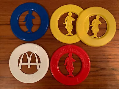 $18 • Buy Lot Of 5 1980s 6” Ronald McDonald Flyer Disc Frisbees & McDonalds Sailing Ring