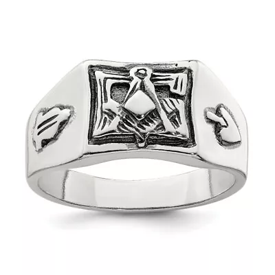925 Sterling Silver Vintage Master Mason Signet Freemason Masonic Ring • $92