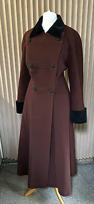 £95 • Buy Windsmoor Vintage Wool Angora Princess Victorian  Riding Coat Size 8-10 Burgundy