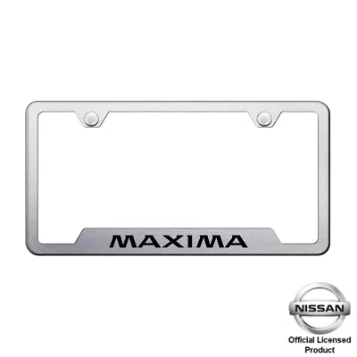 Nissan Maxima Laser Etched Cut-Out Brushed Stainless Steel License Plate Frame • $35.95