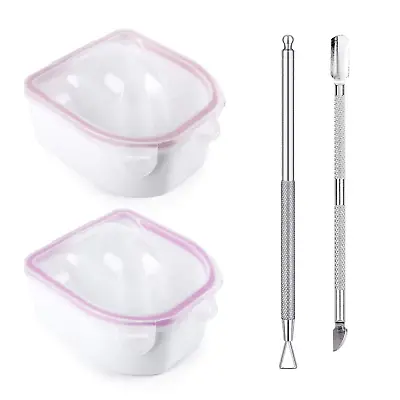 Nail Soaking Bowl 2PCS Soak Off Gel Polish Dip Powder Remover Manicure Bowl Wit • $13.88