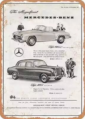 METAL SIGN - 1958 Mercedes Benz 190 SL Roadster And 220 S Saloon UK Vintage Ad • $21.95