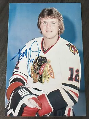 Vintage Chicago Blackhawks Tom Lysiak Autograph Postcard • $15