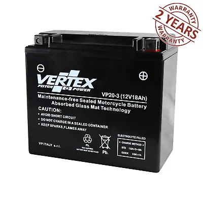 Triumph 2300 Rocket Three 2004 VP20-3 Vertex AGM 12v Battery YTX20L-BS • £58.99