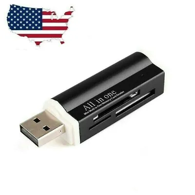 USB 2.0 All In One Memory Card Reader For : MICRO-SD SD TF SDHC M2 MMC - BLACK • $3.99