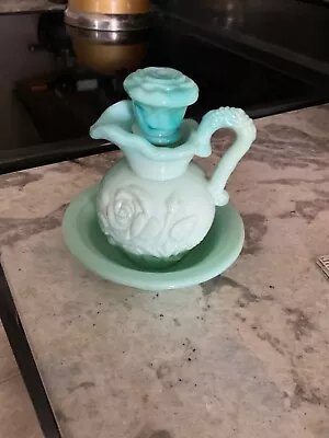 Vintage Avon Pitcher And Bowl Set Skin So Soft Bath Oil Decanter • $3.50