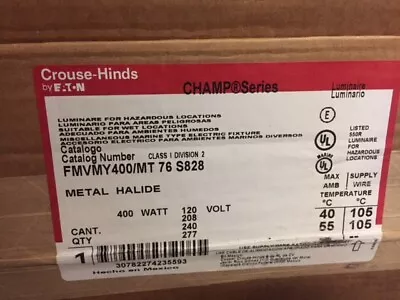 Crouse Hinds Fmvmy400/mt 76 S828 Metal Halide Light Fixture (new) • $650