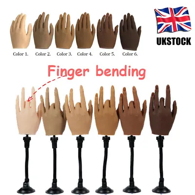 Silicone Hand Model With Removable Bracket Nail Practice Fake Hand Mannequin • £42.23