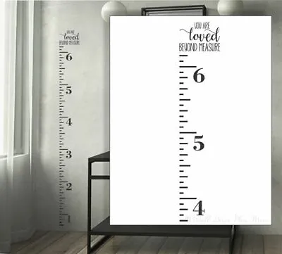 $21.56 • Buy Height Ruler Growth Chart Wall Decal Loved Beyond Measure Art Stickers Opt 1