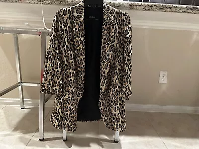 Zara Basic Leopard Print Oversized Open Front Blazer Jacket XS • $30