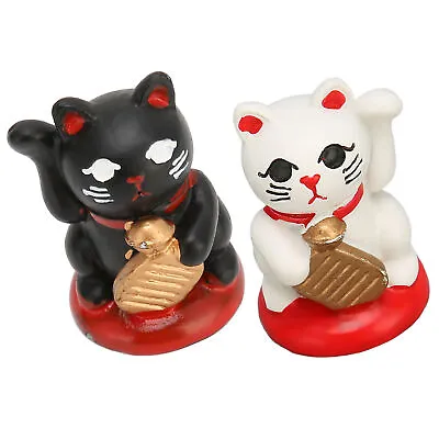 Fortune Cat Ornaments Resin Waving Lucky Cat Japanese For Table Restaurant HG • £4.21