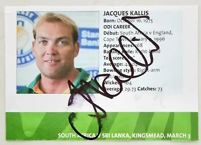 $18.90 • Buy Jacques Kallis Signed Book Tour Guide Pen Picture South Africa Cricket