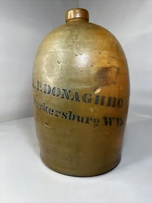 Antique Parkersburg West Virginia Liquor Jug Crock Stoneware Primitive Whiskey • $344.85