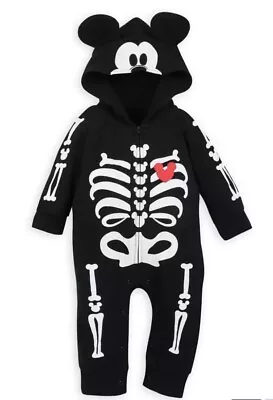 NIB Disney Mickey Mouse Skeleton Costume For Baby 0-3 Months • $24