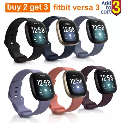 For Fitbit Versa 3 4 Sense 2 Bands Watch Wristband Silicone Sports Strap • $5.96