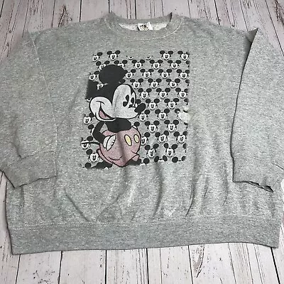 Mickey And Co Mickey Mouse Jumbo Graphic Crewneck Sweatshirt Mens XL Gray • $12.95