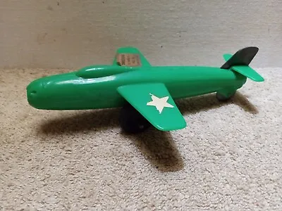 Vintage 1960's Marx Jet Fighter Pull Rudder Fighter Plane Works! L@@k!! • $39.95