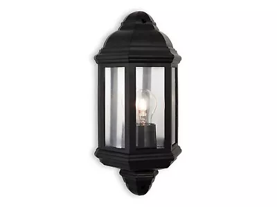 Traditional Style Outdoor Half Lantern Wall Light 42W E27 Black • £38.97